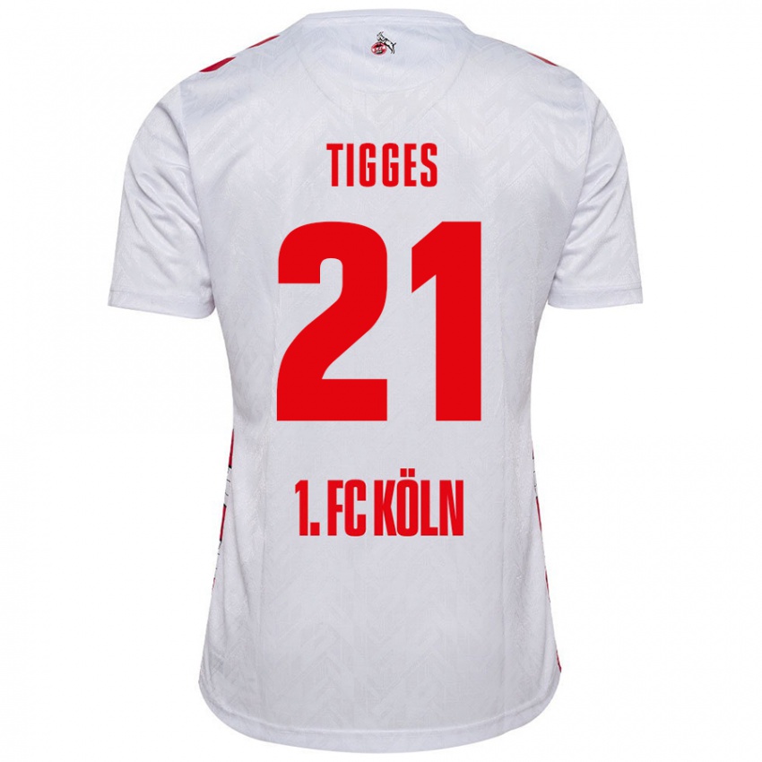 Kinder Steffen Tigges #21 Weiß Rot Heimtrikot Trikot 2024/25 T-Shirt Österreich