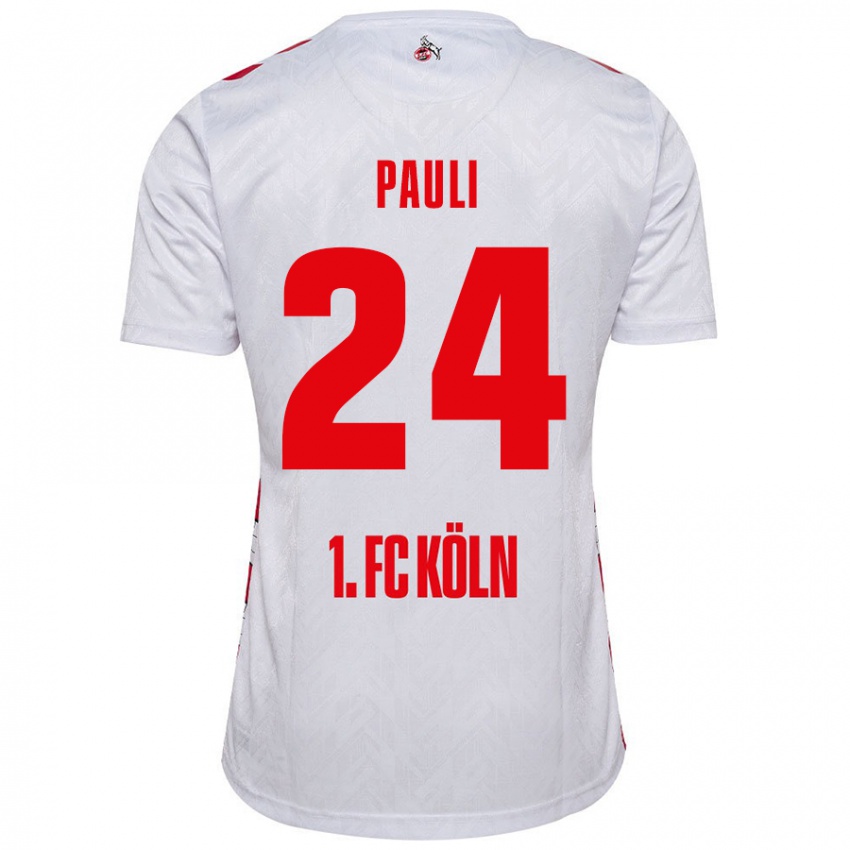 Kinder Julian Pauli #24 Weiß Rot Heimtrikot Trikot 2024/25 T-Shirt Österreich