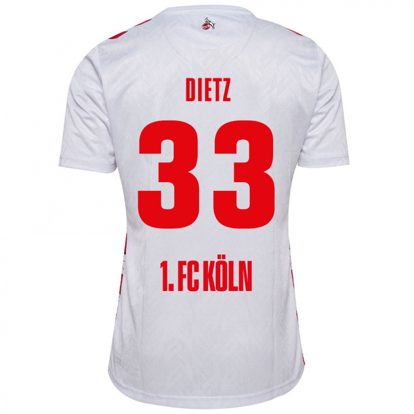 Kinder Florian Dietz #33 Weiß Rot Heimtrikot Trikot 2024/25 T-Shirt Österreich