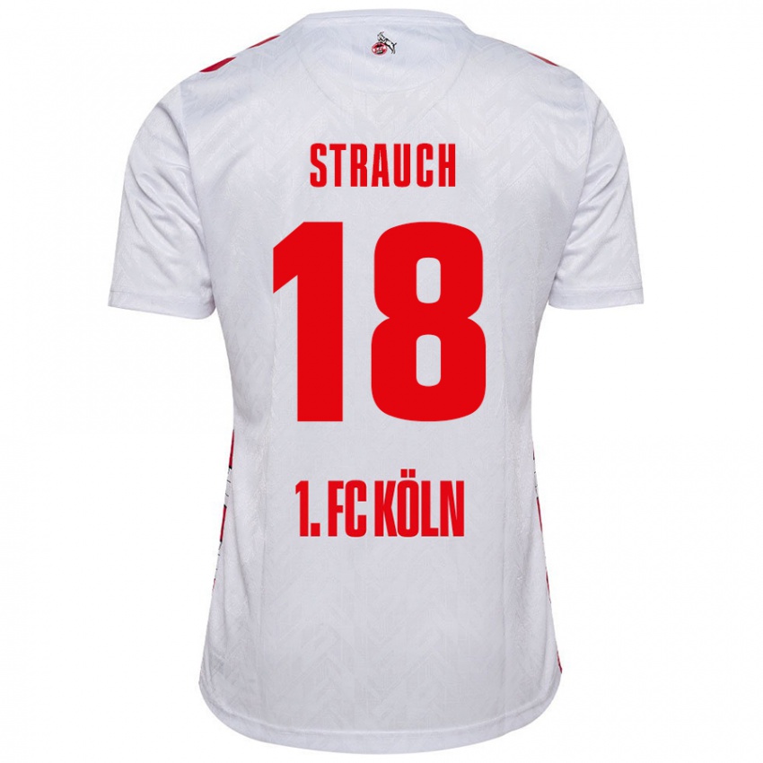 Kinder Georg Strauch #18 Weiß Rot Heimtrikot Trikot 2024/25 T-Shirt Österreich