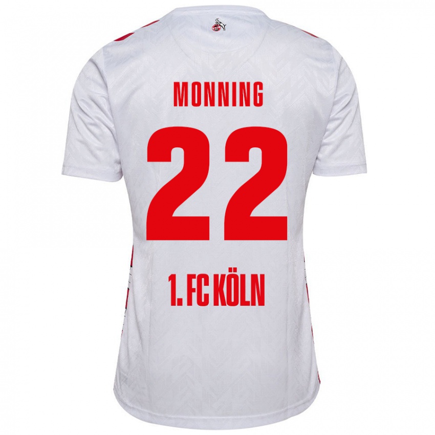 Kinder Marlon Monning #22 Weiß Rot Heimtrikot Trikot 2024/25 T-Shirt Österreich