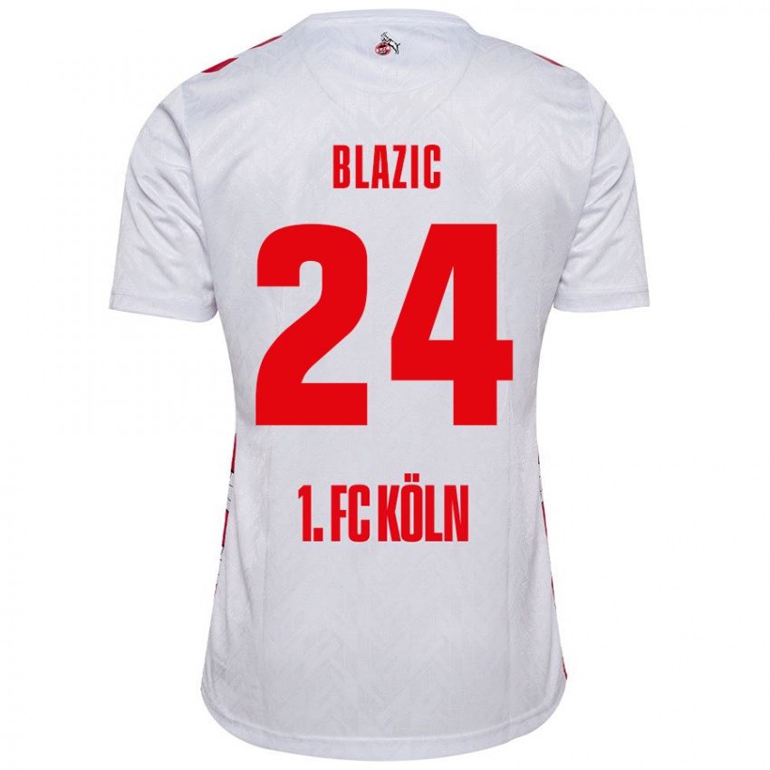 Kinder Alessandro Blazic #24 Weiß Rot Heimtrikot Trikot 2024/25 T-Shirt Österreich