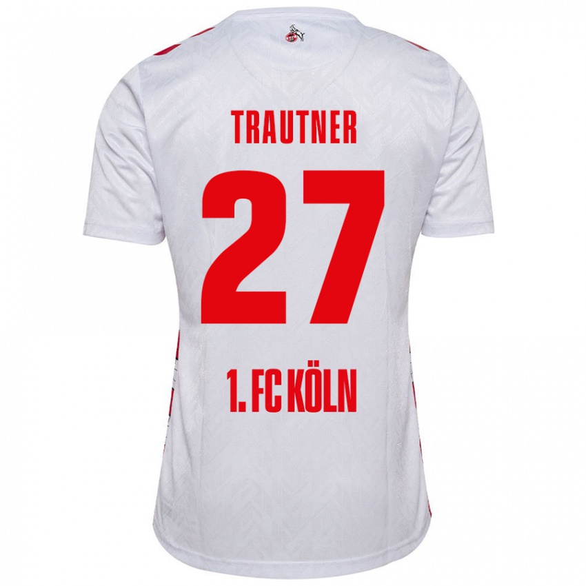 Kinder Tobias Trautner #27 Weiß Rot Heimtrikot Trikot 2024/25 T-Shirt Österreich