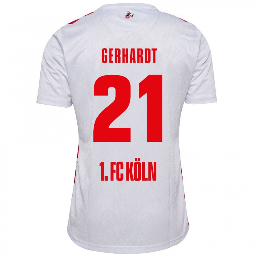 Kinder Anna Gerhardt #21 Weiß Rot Heimtrikot Trikot 2024/25 T-Shirt Österreich