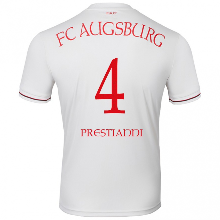 Kinder Luis Prestianni #4 Weiß Heimtrikot Trikot 2024/25 T-Shirt Österreich