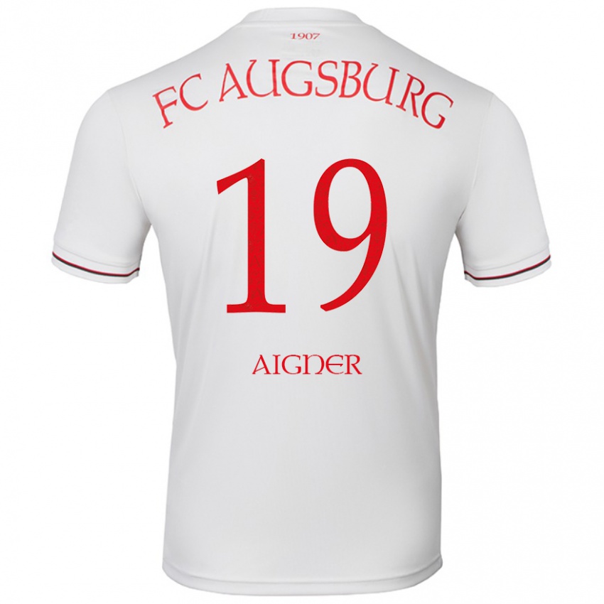 Kinder Lukas Aigner #19 Weiß Heimtrikot Trikot 2024/25 T-Shirt Österreich