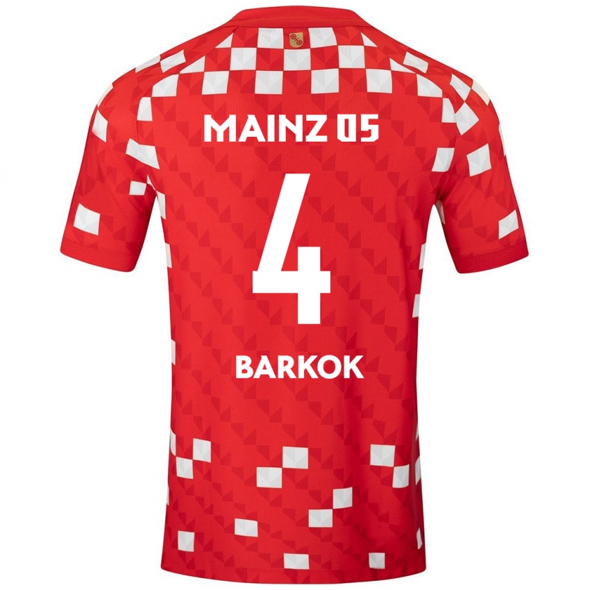 Kinder Aymen Barkok #4 Weiß Rot Heimtrikot Trikot 2024/25 T-Shirt Österreich