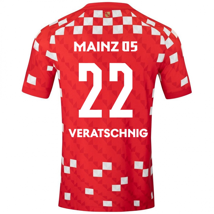 Kinder Nikolas Veratschnig #22 Weiß Rot Heimtrikot Trikot 2024/25 T-Shirt Österreich