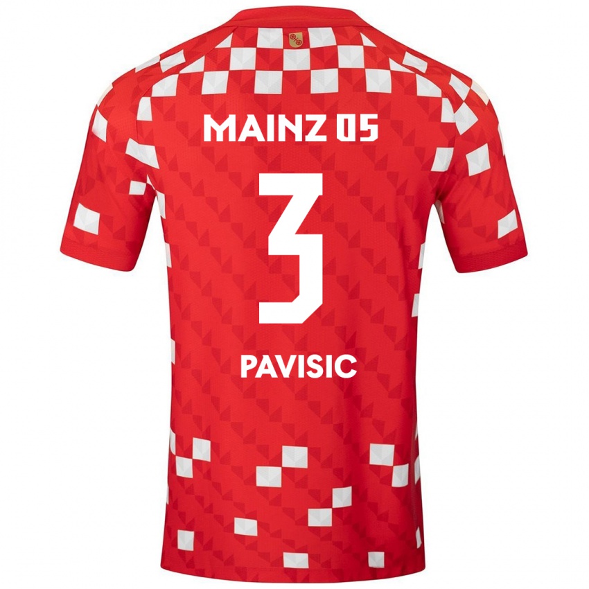 Kinder Stjepan Pavisic #3 Weiß Rot Heimtrikot Trikot 2024/25 T-Shirt Österreich