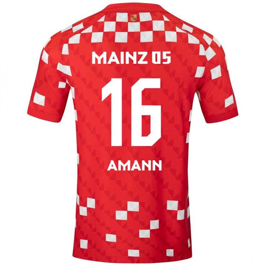 Kinder Jason Amann #16 Weiß Rot Heimtrikot Trikot 2024/25 T-Shirt Österreich