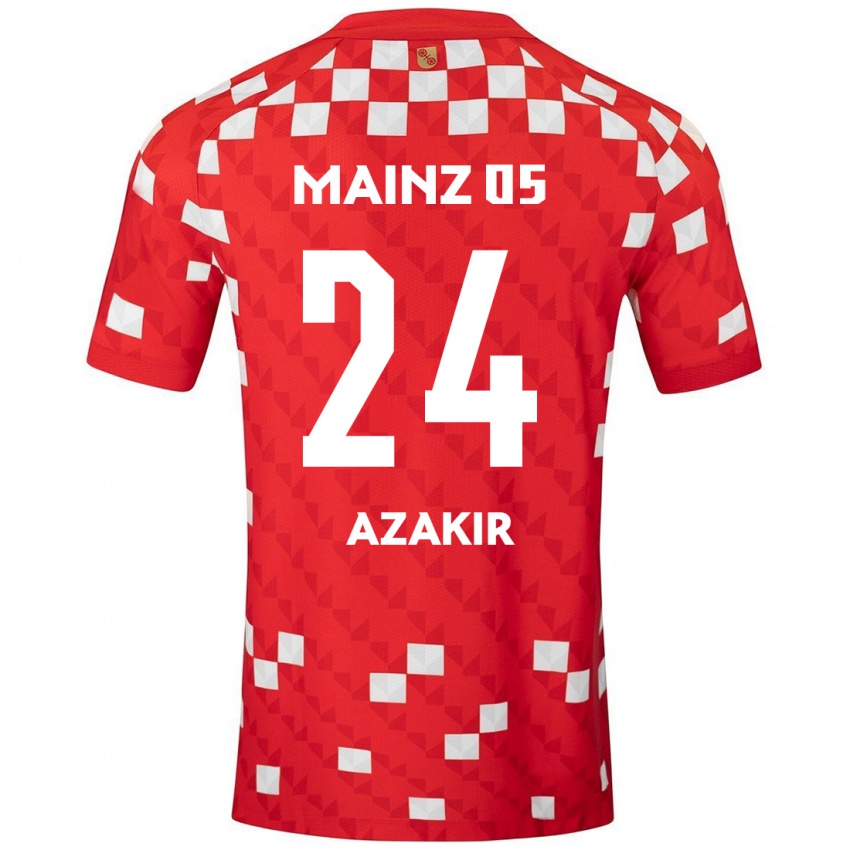 Kinder Dennis Azakir #24 Weiß Rot Heimtrikot Trikot 2024/25 T-Shirt Österreich