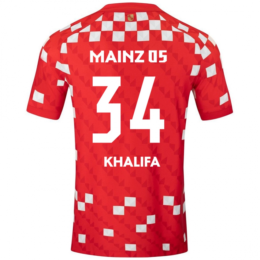 Kinder Sarah Khalifa #34 Weiß Rot Heimtrikot Trikot 2024/25 T-Shirt Österreich