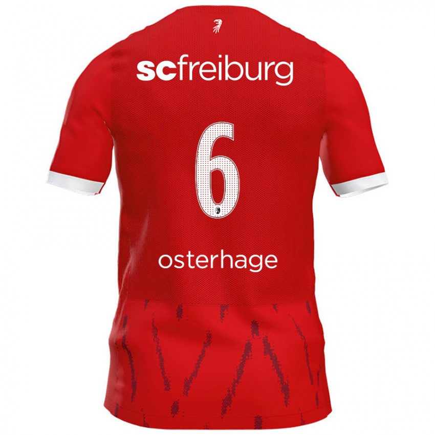 Kinder Patrick Osterhage #6 Rot Heimtrikot Trikot 2024/25 T-Shirt Österreich