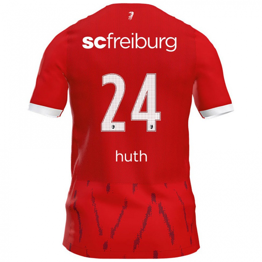 Kinder Jannik Huth #24 Rot Heimtrikot Trikot 2024/25 T-Shirt Österreich