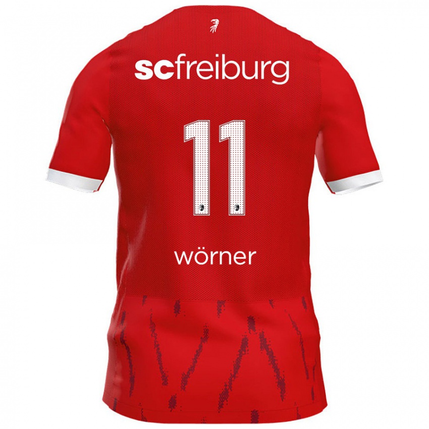 Kinder Marco Wörner #11 Rot Heimtrikot Trikot 2024/25 T-Shirt Österreich