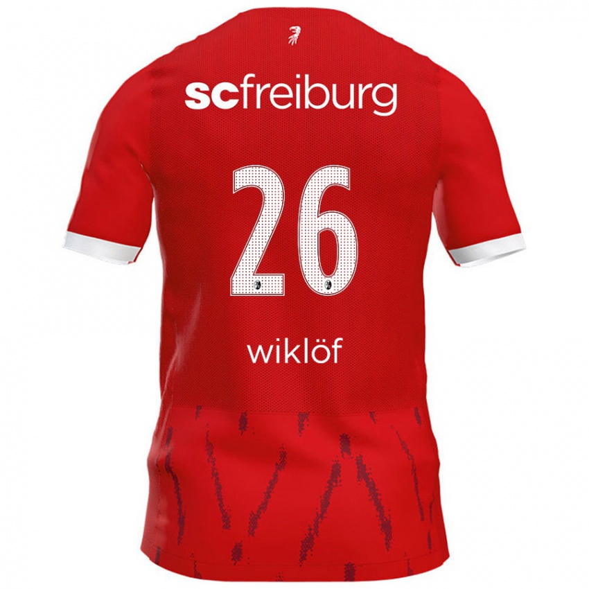 Kinder Oscar Wiklöf #26 Rot Heimtrikot Trikot 2024/25 T-Shirt Österreich