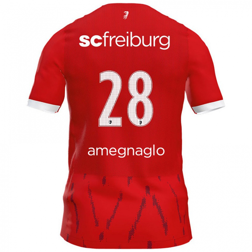 Kinder David Amegnaglo #28 Rot Heimtrikot Trikot 2024/25 T-Shirt Österreich