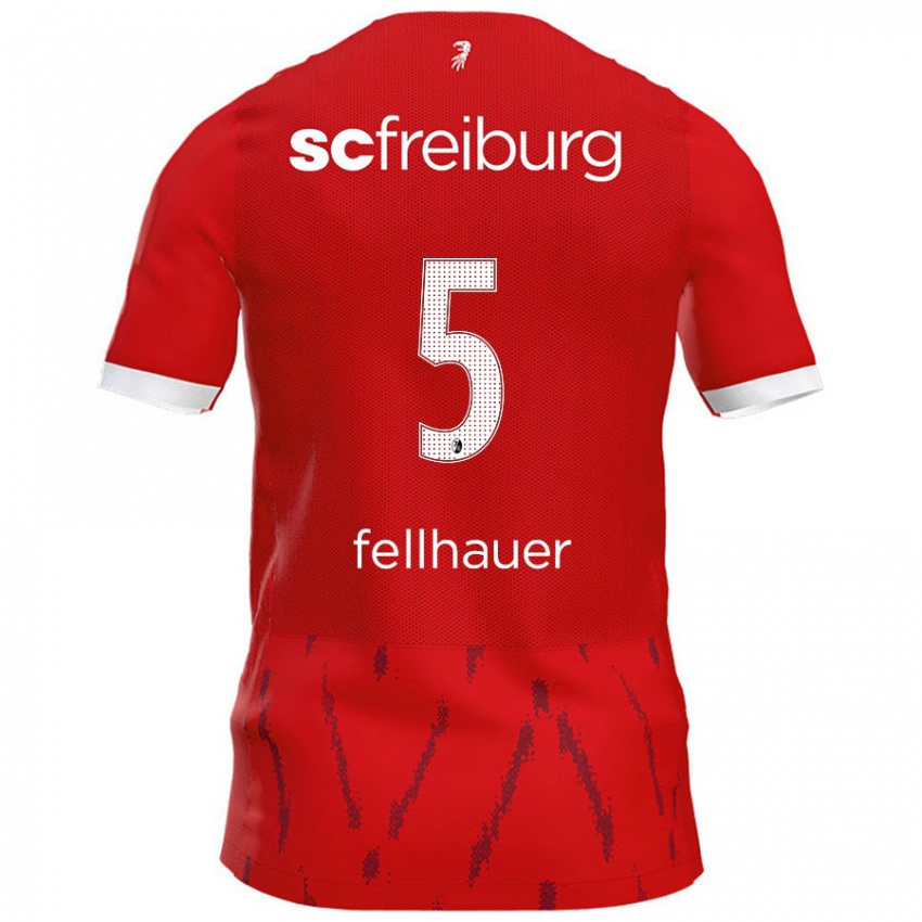 Kinder Kim Fellhauer #5 Rot Heimtrikot Trikot 2024/25 T-Shirt Österreich