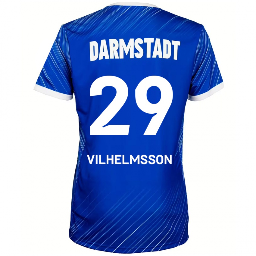 Kinder Oscar Vilhelmsson #29 Blau Weiß Heimtrikot Trikot 2024/25 T-Shirt Österreich