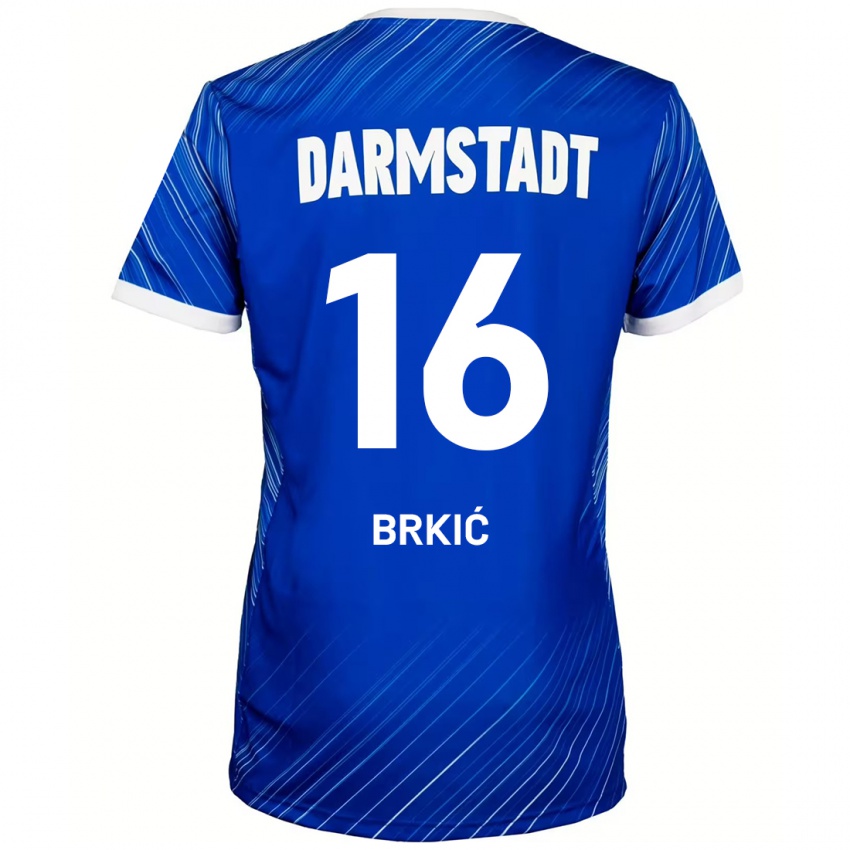 Kinder Amar Brkić #16 Blau Weiß Heimtrikot Trikot 2024/25 T-Shirt Österreich