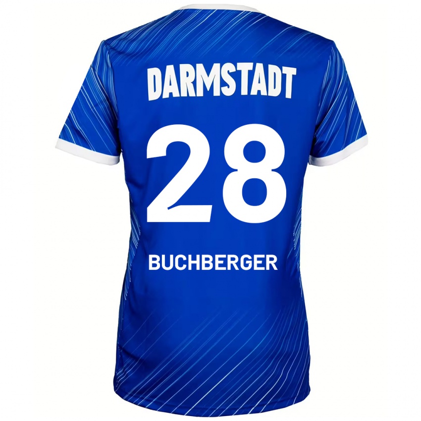 Kinder Jonas Buchberger #28 Blau Weiß Heimtrikot Trikot 2024/25 T-Shirt Österreich