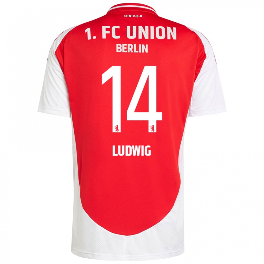 Kinder Brandon Ludwig #14 Rot Weiß Heimtrikot Trikot 2024/25 T-Shirt Österreich