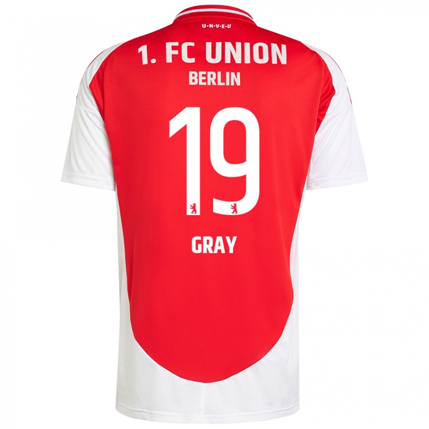 Kinder Mekhi Gray #19 Rot Weiß Heimtrikot Trikot 2024/25 T-Shirt Österreich