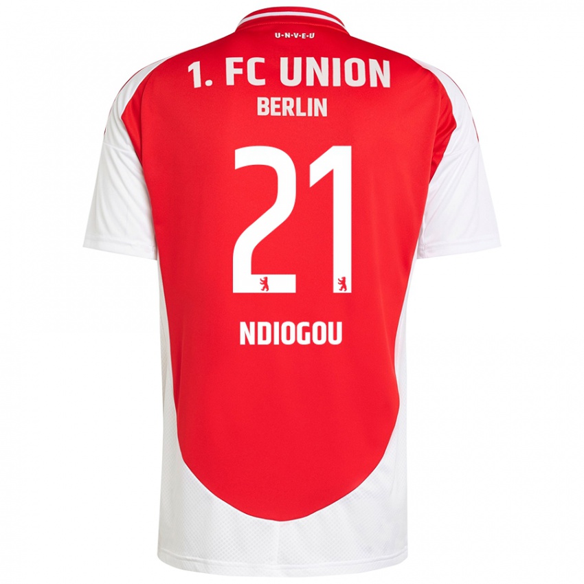 Kinder Pape-Omar Ndiogou #21 Rot Weiß Heimtrikot Trikot 2024/25 T-Shirt Österreich