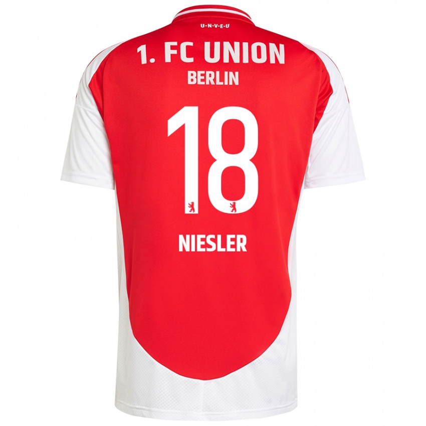 Kinder Charleen Niesler #18 Rot Weiß Heimtrikot Trikot 2024/25 T-Shirt Österreich