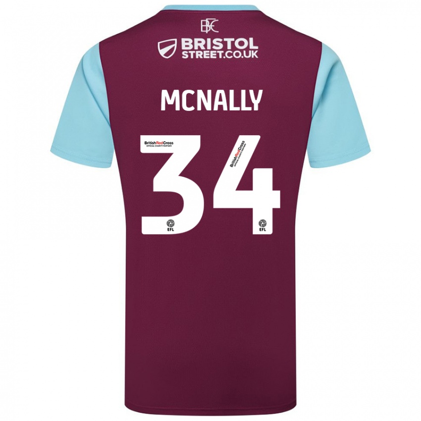 Kinder Luke Mcnally #34 Burgunderrot Himmelblau Heimtrikot Trikot 2024/25 T-Shirt Österreich