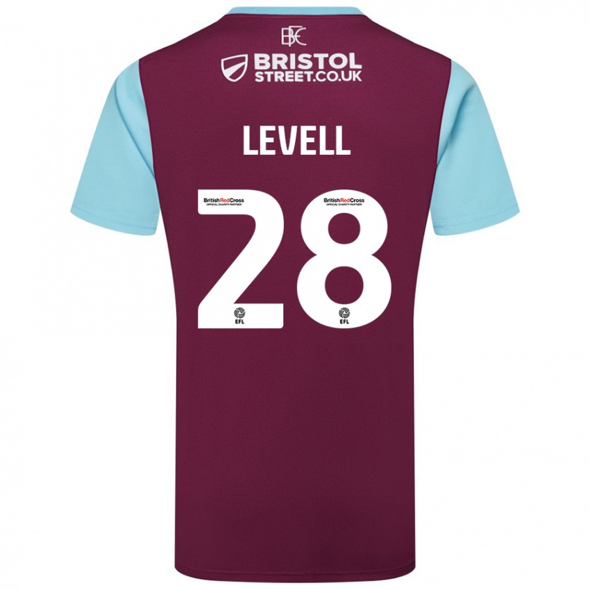 Kinder Kirstie Levell #28 Burgunderrot Himmelblau Heimtrikot Trikot 2024/25 T-Shirt Österreich