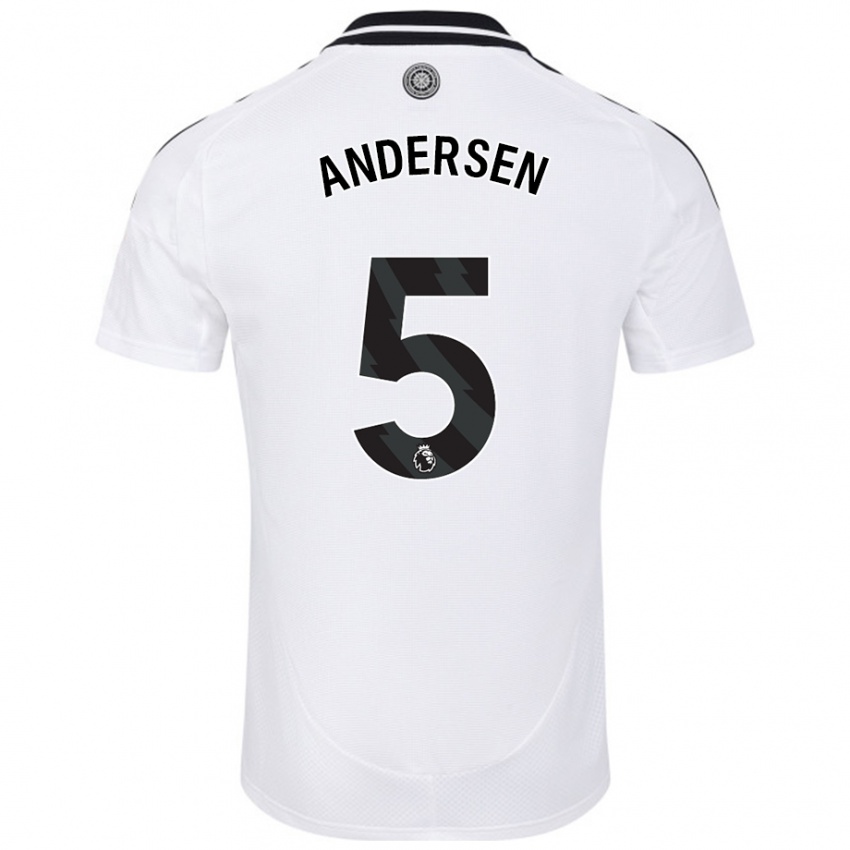 Kinder Joachim Andersen #5 Weiß Heimtrikot Trikot 2024/25 T-Shirt Österreich