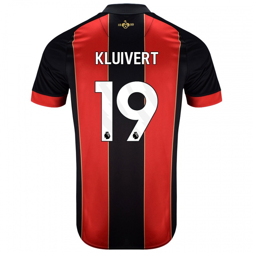 Kinder Justin Kluivert #19 Rot Schwarz Heimtrikot Trikot 2024/25 T-Shirt Österreich