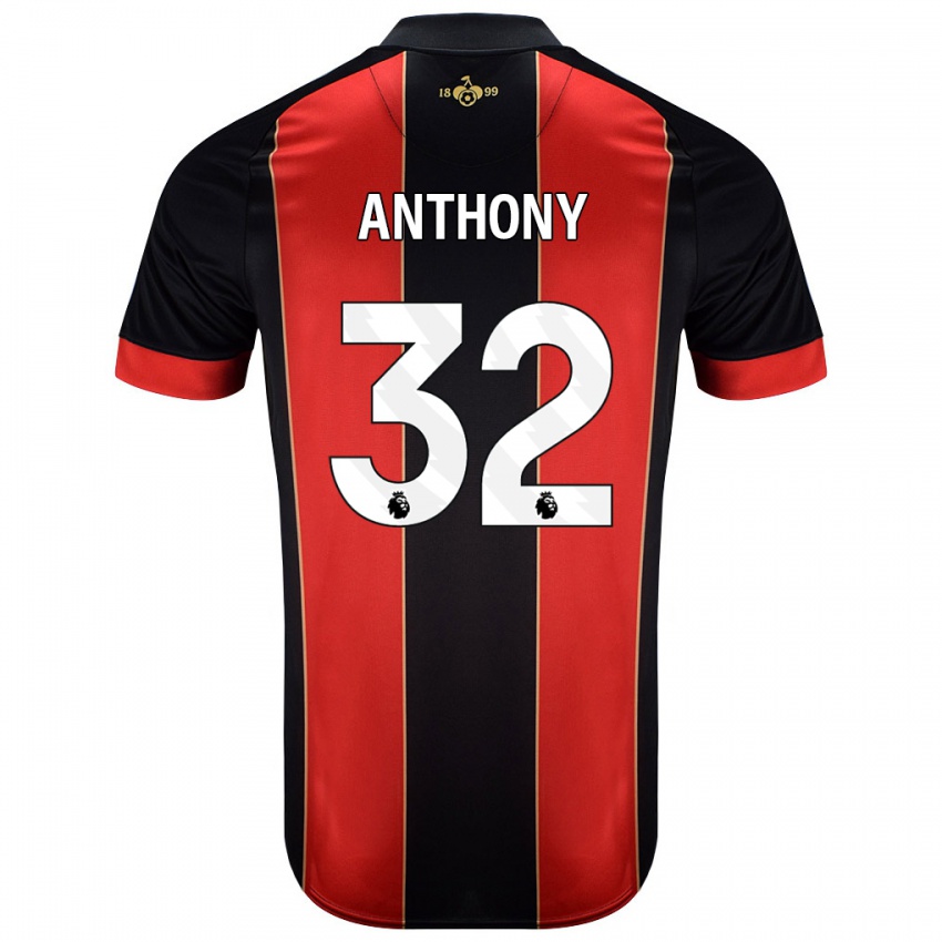 Kinder Jaidon Anthony #32 Rot Schwarz Heimtrikot Trikot 2024/25 T-Shirt Österreich