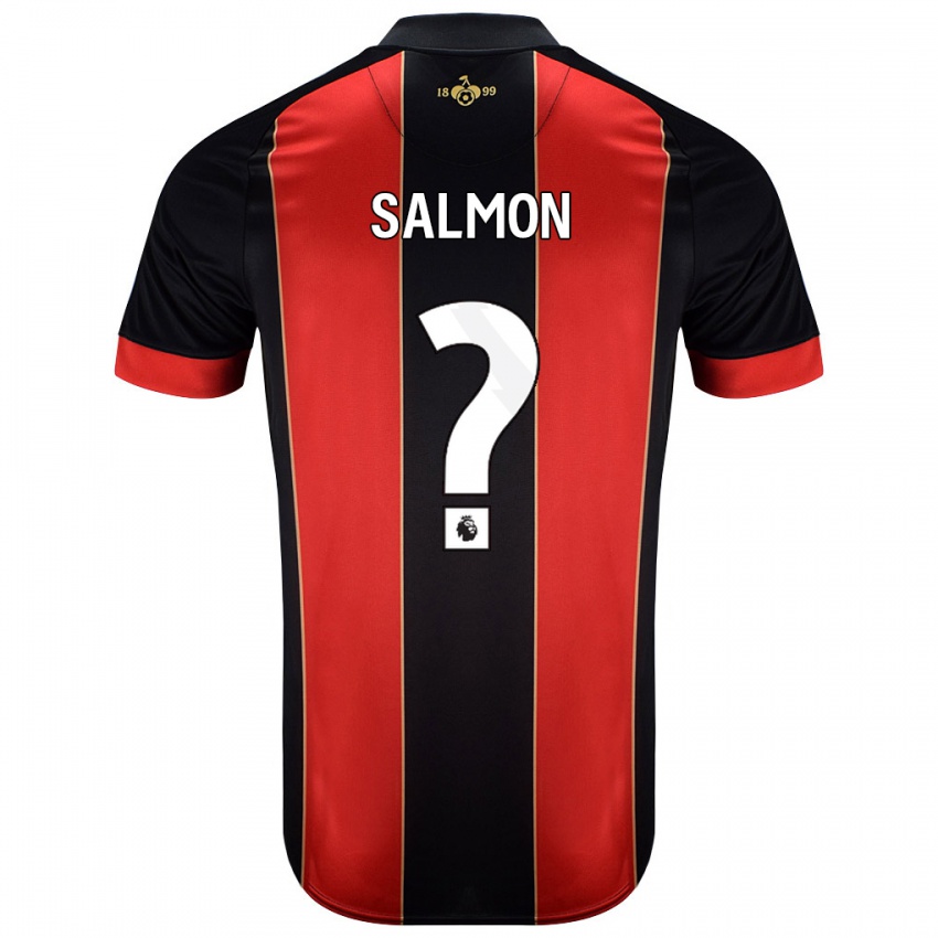 Kinder Josh Salmon #0 Rot Schwarz Heimtrikot Trikot 2024/25 T-Shirt Österreich