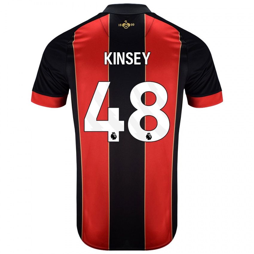 Kinder Max Kinsey #48 Rot Schwarz Heimtrikot Trikot 2024/25 T-Shirt Österreich