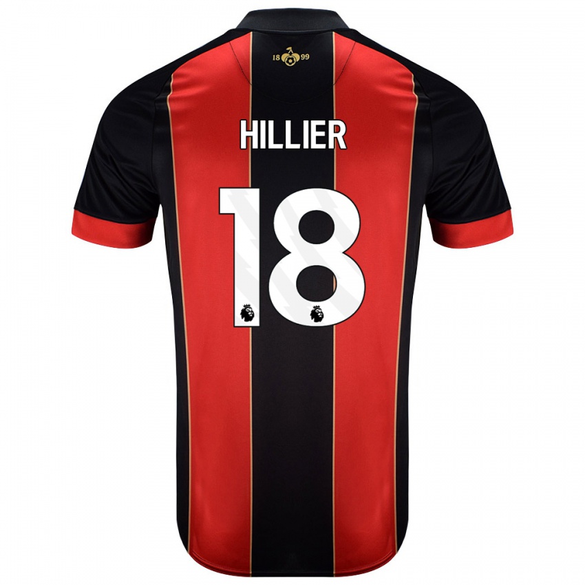 Kinder Gemma Hillier #18 Rot Schwarz Heimtrikot Trikot 2024/25 T-Shirt Österreich