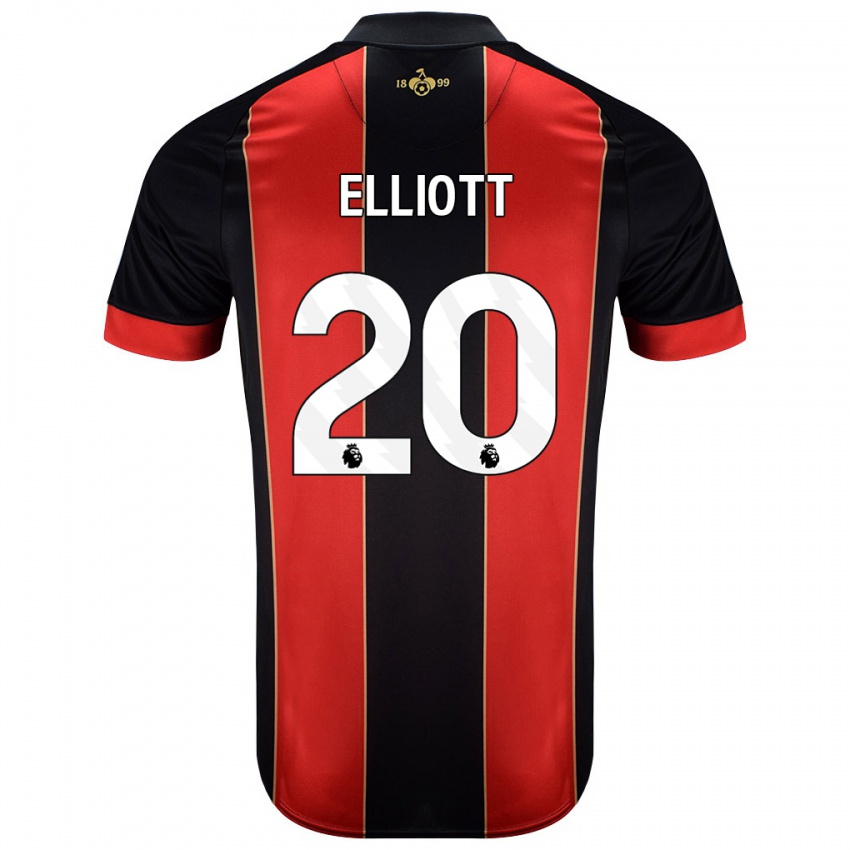 Kinder Kaitlyn Elliott #20 Rot Schwarz Heimtrikot Trikot 2024/25 T-Shirt Österreich