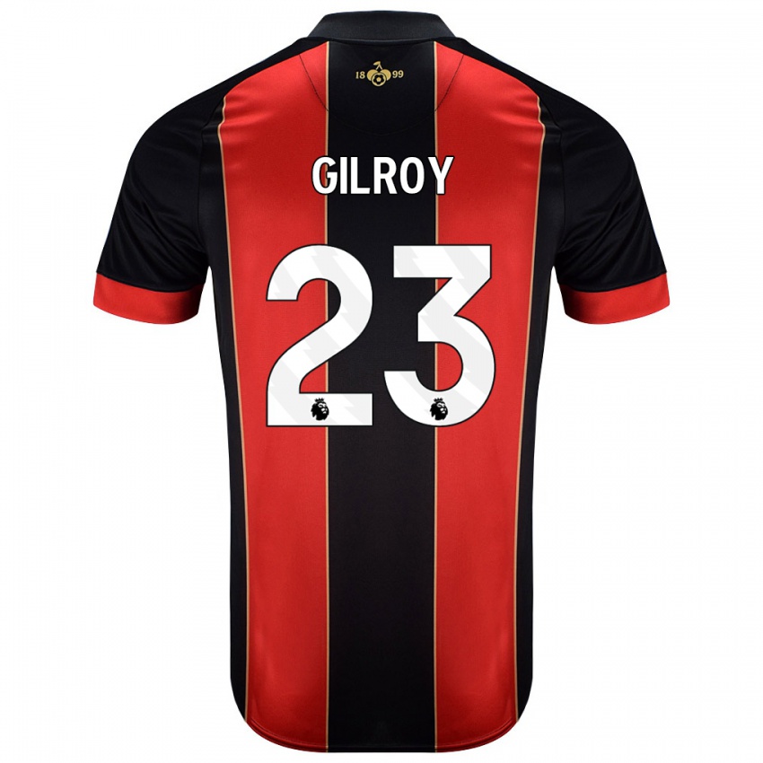 Kinder Chloe Gilroy #23 Rot Schwarz Heimtrikot Trikot 2024/25 T-Shirt Österreich