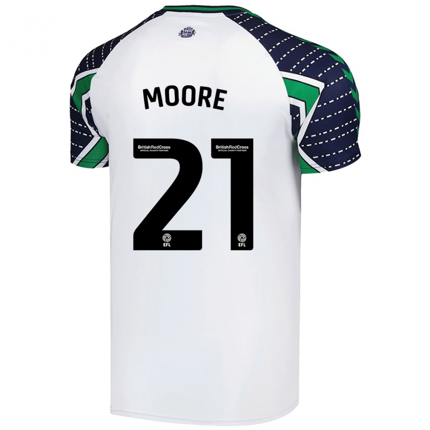 Kinder Simon Moore #21 Weiß Auswärtstrikot Trikot 2024/25 T-Shirt Österreich