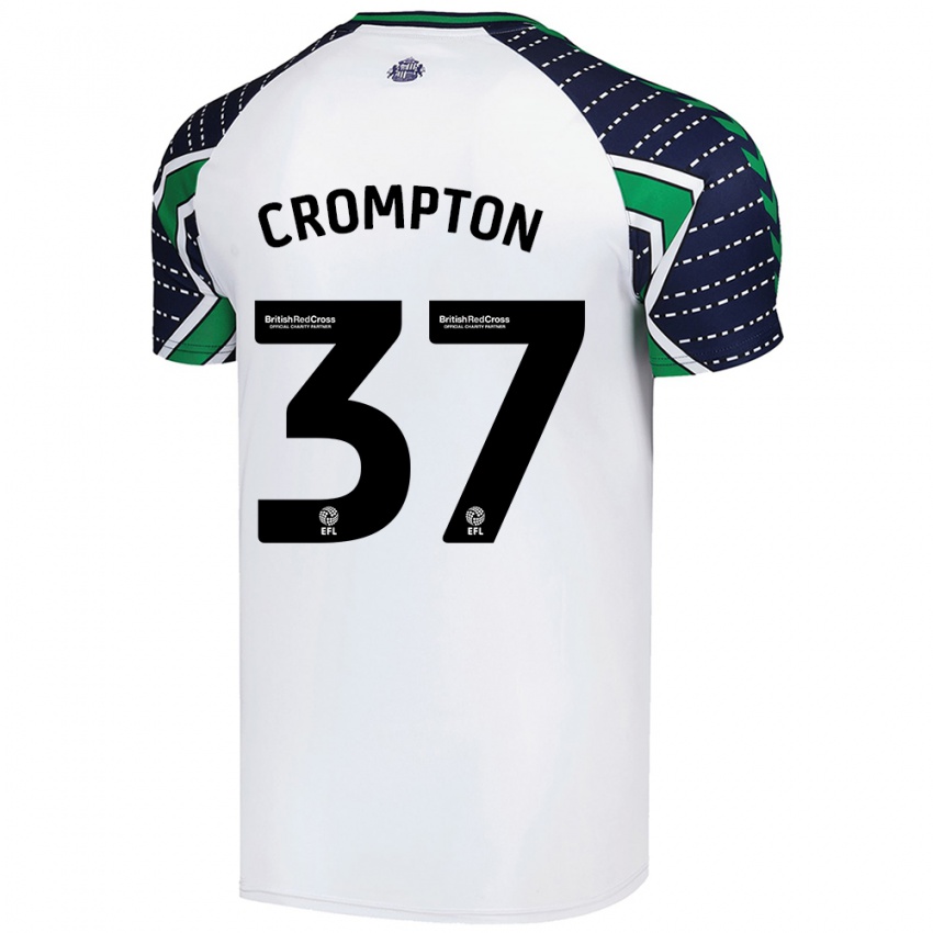 Kinder Ben Crompton #37 Weiß Auswärtstrikot Trikot 2024/25 T-Shirt Österreich