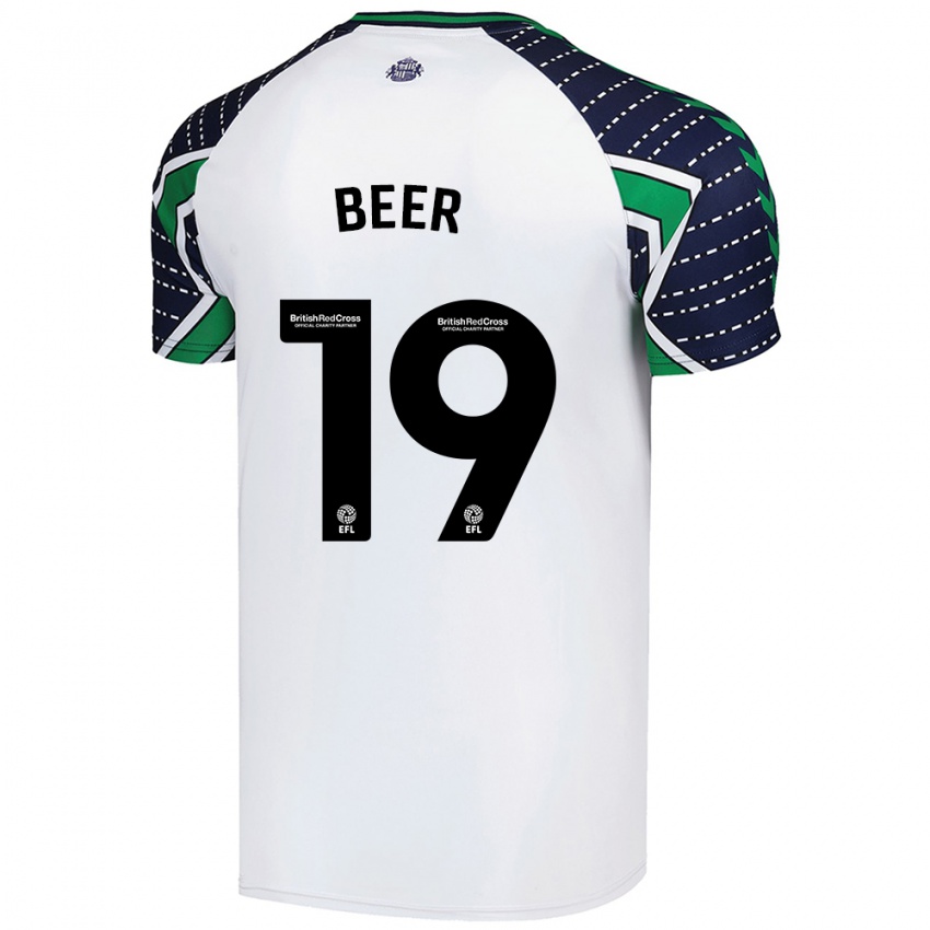 Kinder Megan Beer #19 Weiß Auswärtstrikot Trikot 2024/25 T-Shirt Österreich