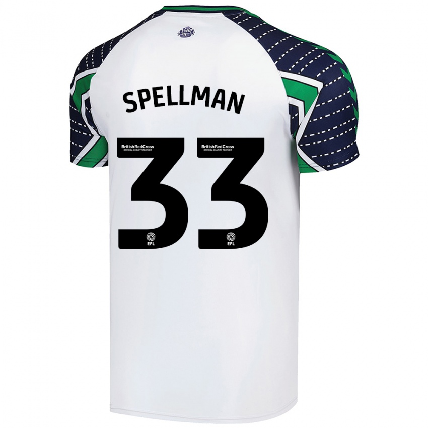 Kinder Michael Spellman #33 Weiß Auswärtstrikot Trikot 2024/25 T-Shirt Österreich