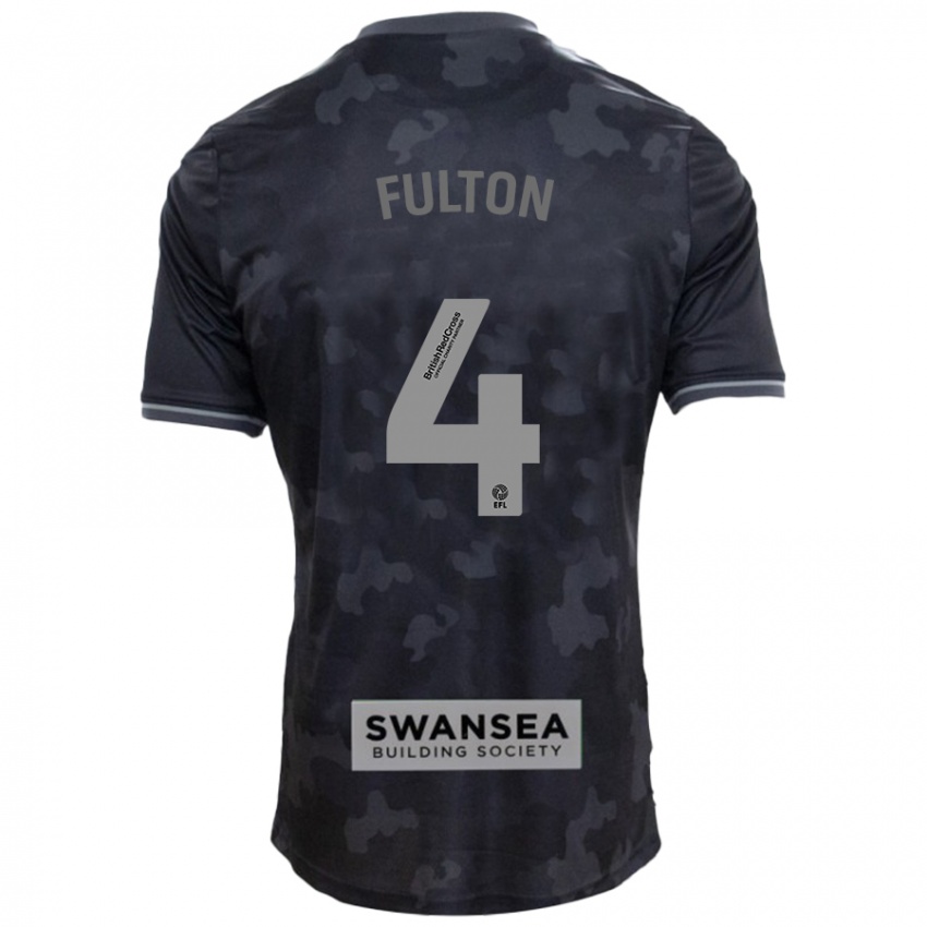 Kinder Jay Fulton #4 Schwarz Auswärtstrikot Trikot 2024/25 T-Shirt Österreich