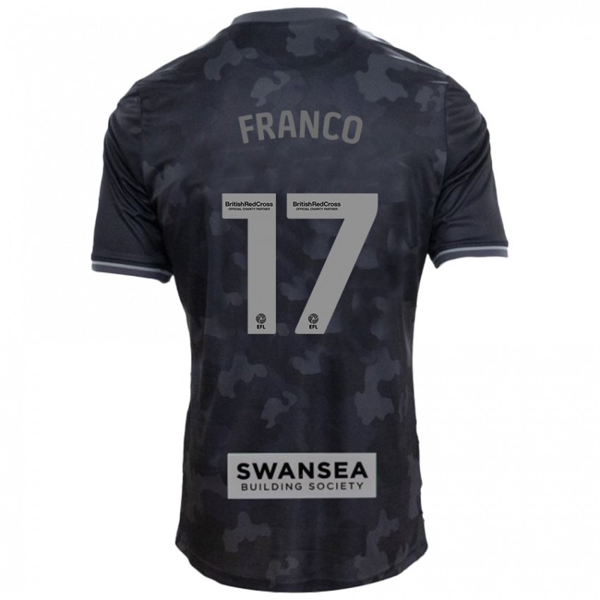 Kinder Gonçalo Franco #17 Schwarz Auswärtstrikot Trikot 2024/25 T-Shirt Österreich