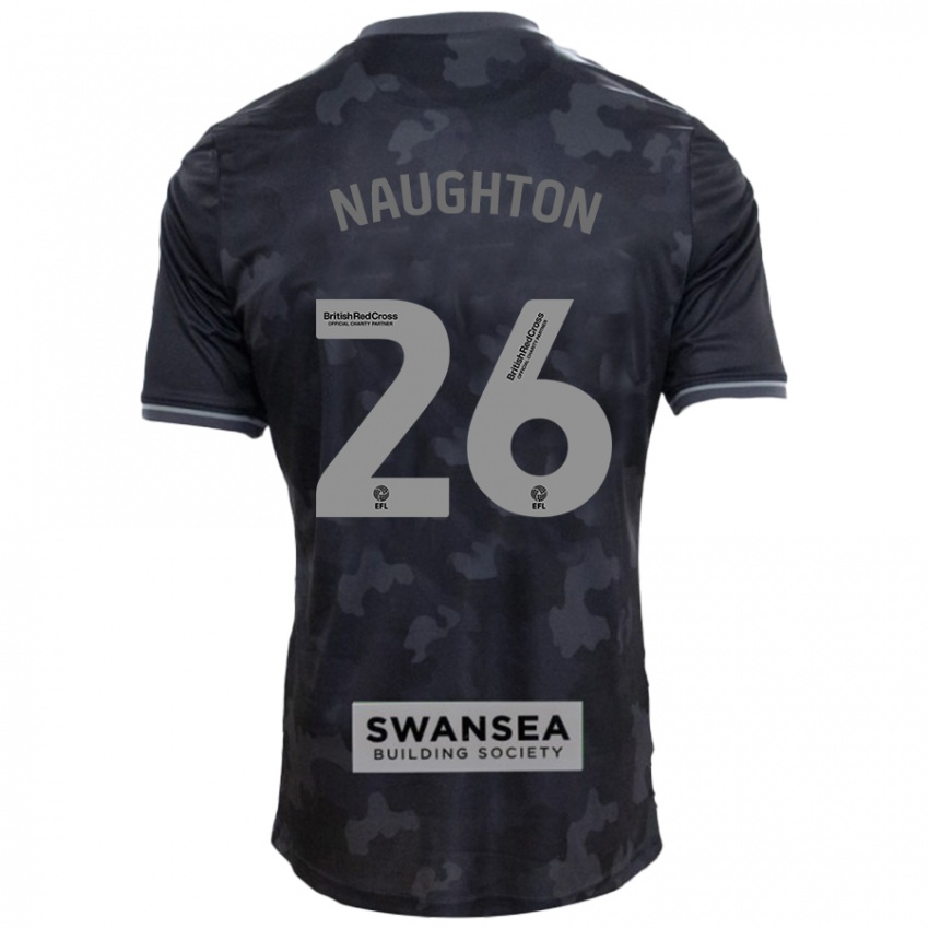 Kinder Kyle Naughton #26 Schwarz Auswärtstrikot Trikot 2024/25 T-Shirt Österreich