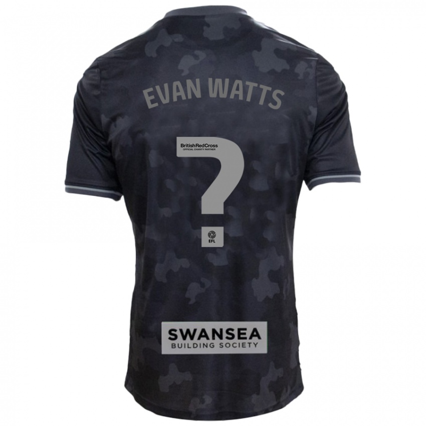 Kinder Evan Watts #0 Schwarz Auswärtstrikot Trikot 2024/25 T-Shirt Österreich