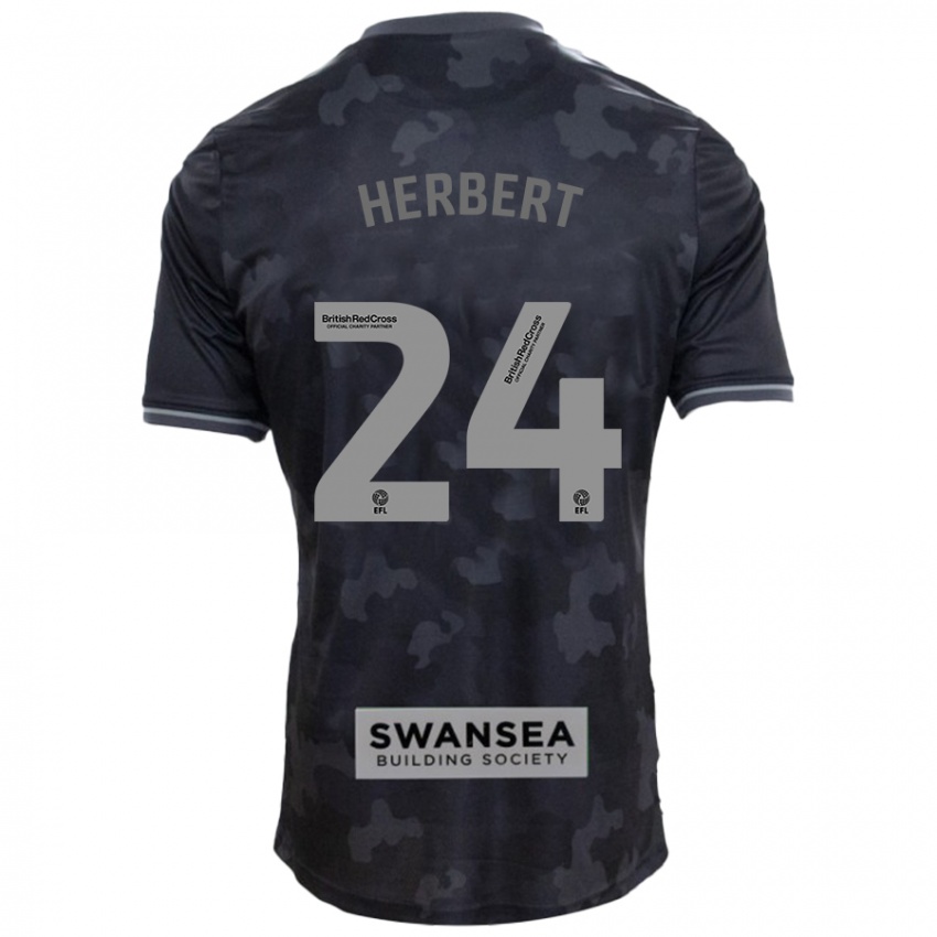 Kinder Chelsea Herbert #24 Schwarz Auswärtstrikot Trikot 2024/25 T-Shirt Österreich