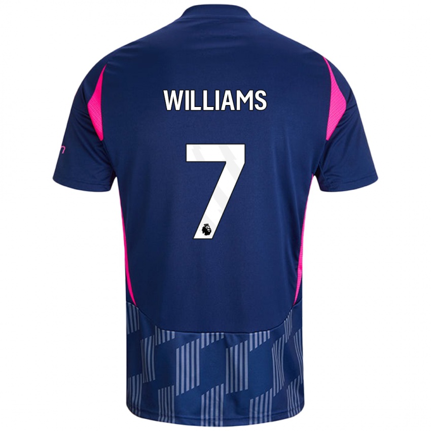 Kinder Neco Williams #7 Königsblau Rosa Auswärtstrikot Trikot 2024/25 T-Shirt Österreich