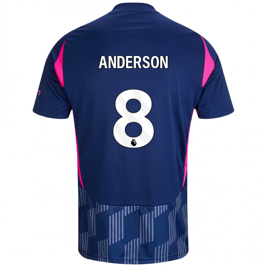 Kinder Elliot Anderson #8 Königsblau Rosa Auswärtstrikot Trikot 2024/25 T-Shirt Österreich